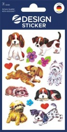 Matrica, papír, 3 ív, 76x120 mm, AVERY ZWECKFORM, "Z-Design No.4340", kiskutyusok